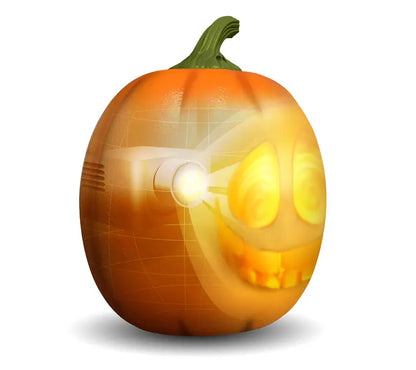 Jabberin' Jack pumpkin displaying a traditional jack-o-lantern face