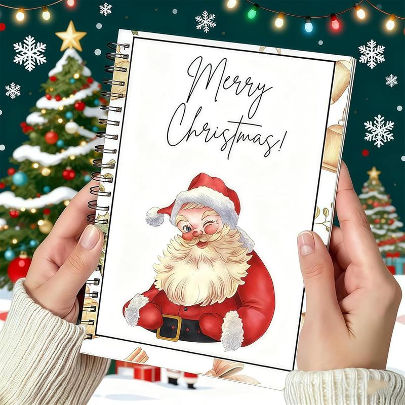 Santa Christmas gift card book held in both hands