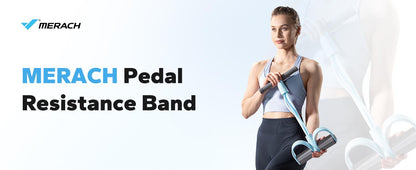 MERACH pedal resistance band soft foam handles and anti-slip pedal detail