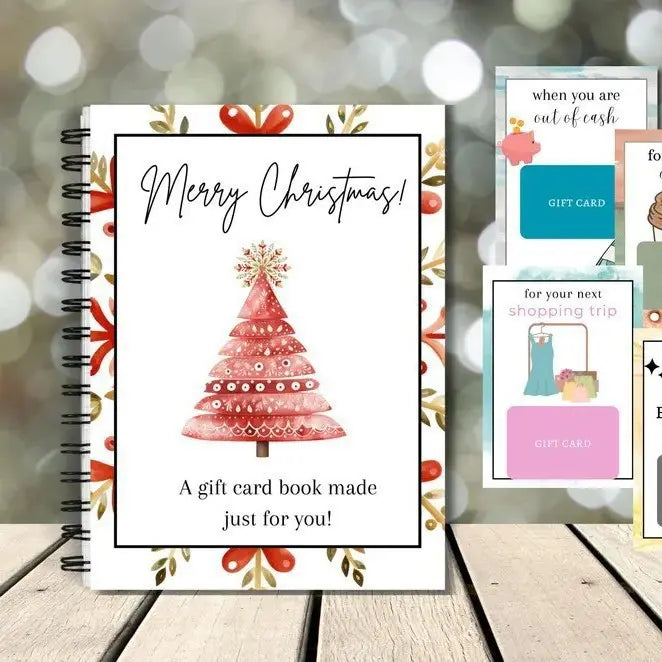 Christmas gift card book with personalized gift card page ideas