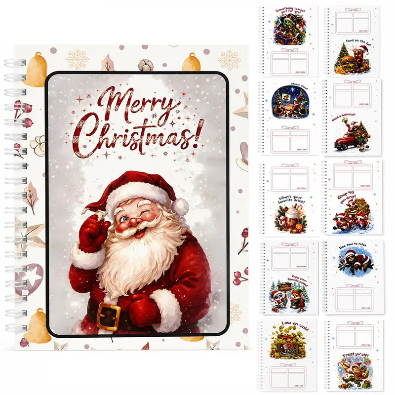 Santa Christmas gift card book with interior page preview