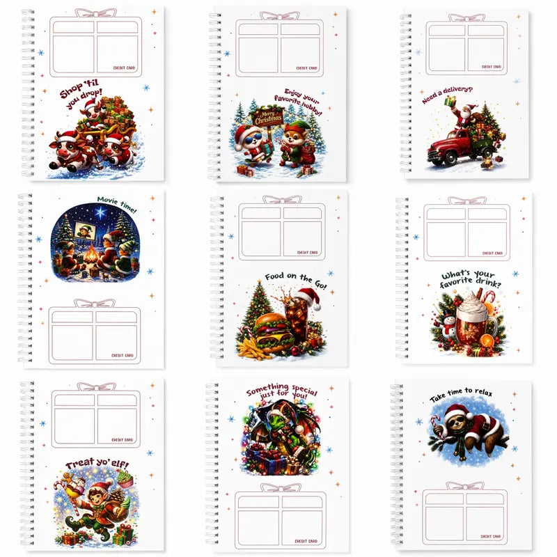 Interior Christmas gift card book page designs