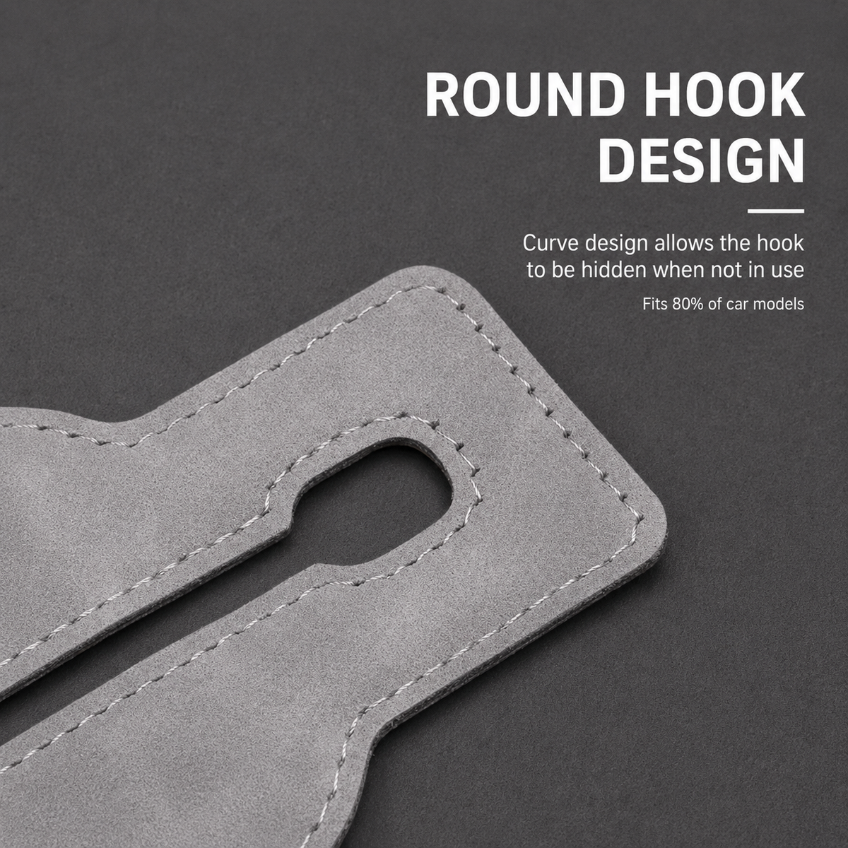 Faux Suede Car Headrest Double Hooks
