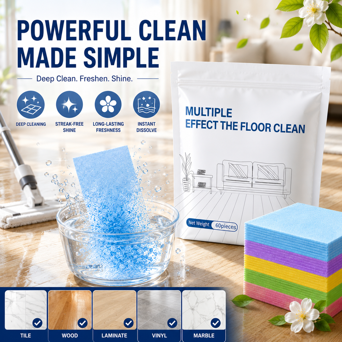 🧼Last Day: 80% OFF✨Antibacterial Multi-Surface Cleaner for Hardwood, Tile & Laminate